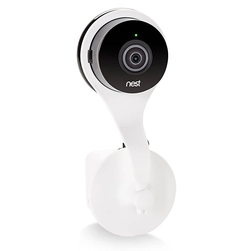 AC Outlet 360 Degree Mount Compatible with Nest Cam Indoor & Dropcam Pro (White)