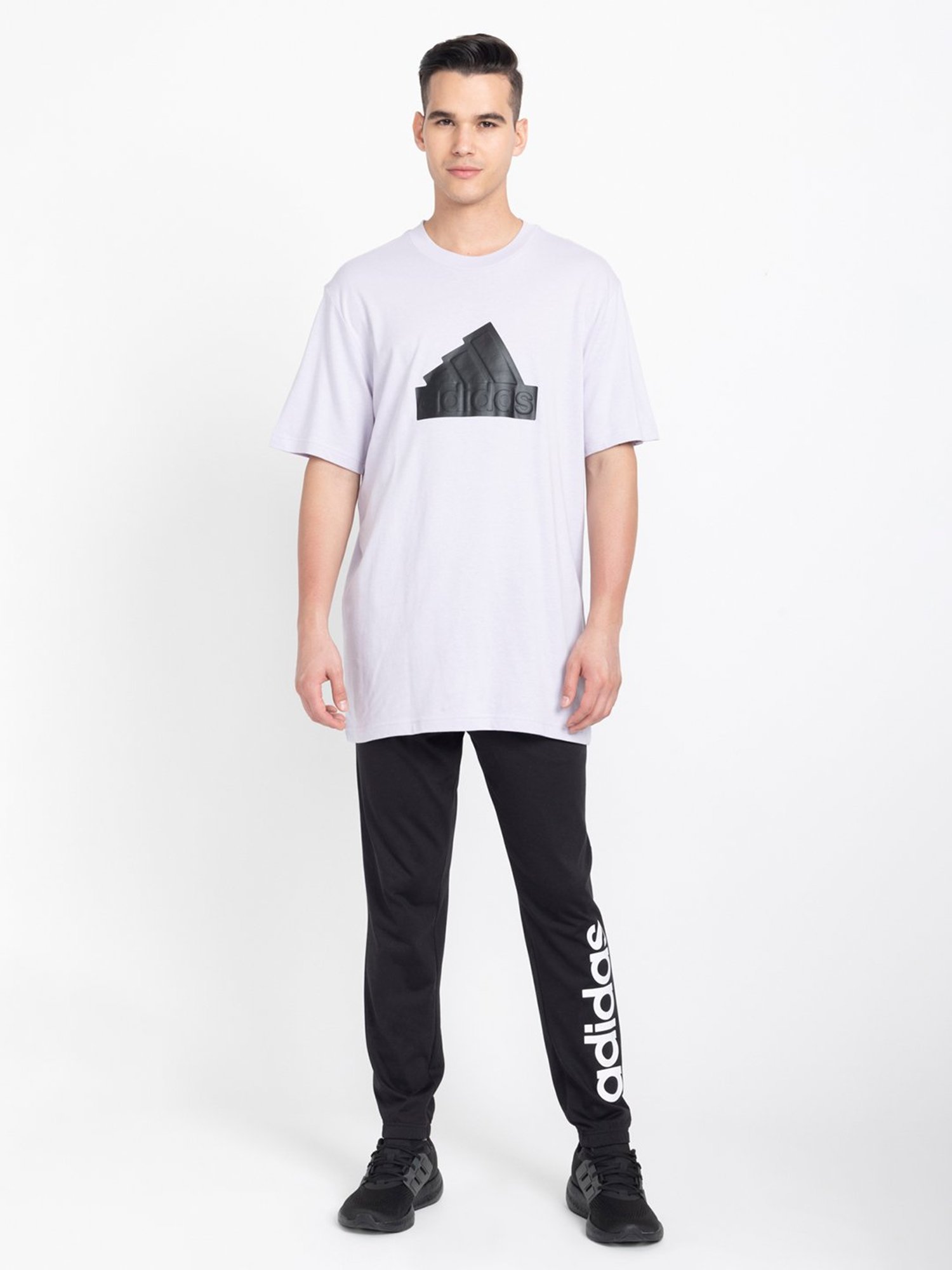 adidas Light Purple Loose Fit Future Icons Cotton Crew T-Shirt