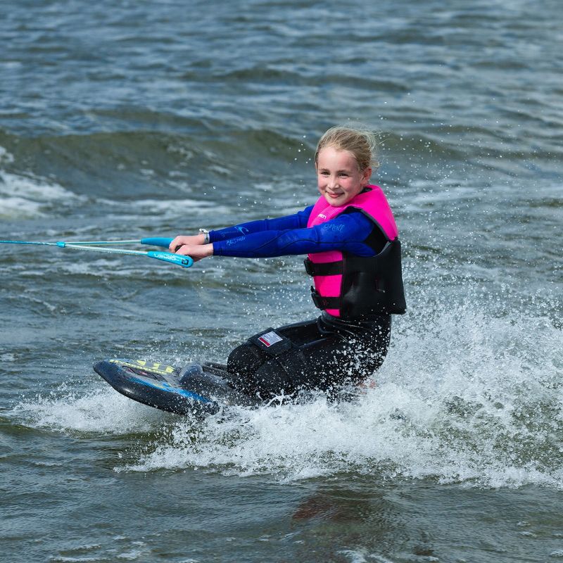 Hydroslide Magna Kids Water Sports Towable Boating Kneeboard with Handle & Hydro Hook Tow Point, Blue