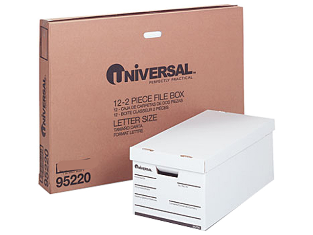 Universal 95220 Lift-Off Lid File Storage  Ltr  Fiberboard  13-1/2 x 25-1/2 x 11-1/2  WE  12/Ctn