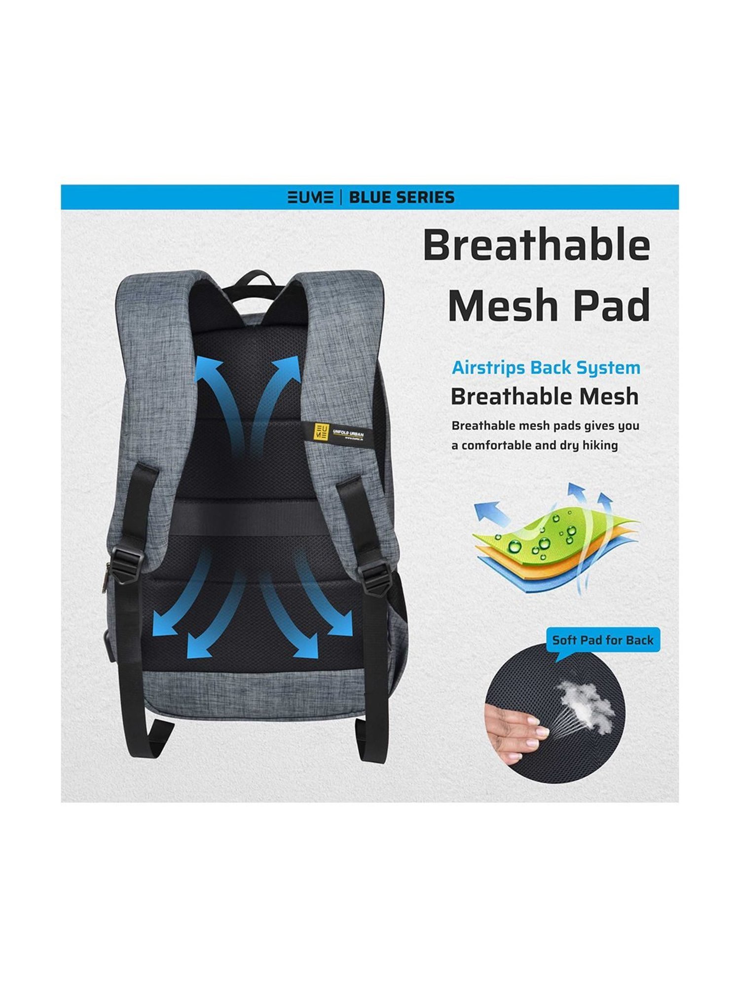 EUME 28 Ltrs Grey Medium Laptop Backpack