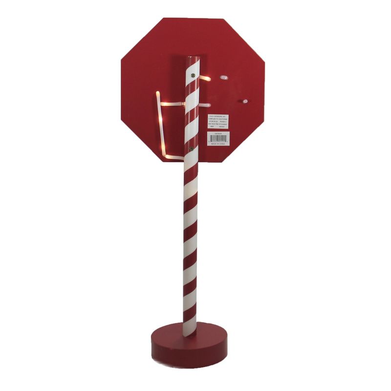Christmas 24.0" Santa Stop Here Sign. Led Lighted  -  Freestanding Signs