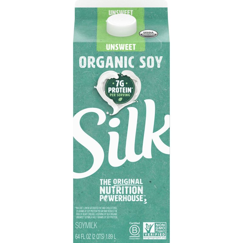 Silk Organic Unsweetened Soy Milk - 0.5gal