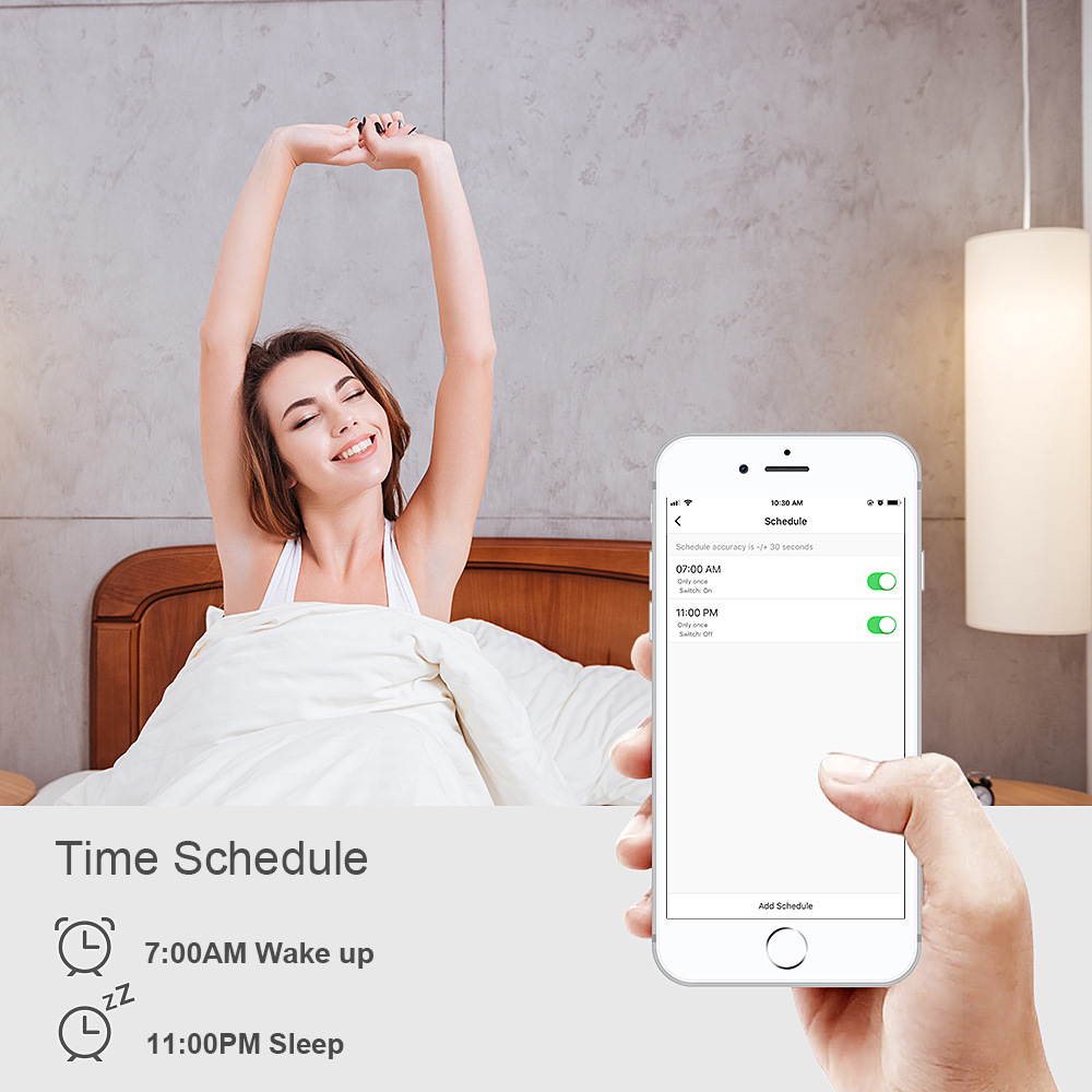 Smart Wifi Light Bulbs, Dimmable LED Light Bulbs,E26 E27 Base ,800 Lumen, Time Function, 9W Compatible with Alexa / Google Assistant / IFTTT, Remote Control No Hub Required