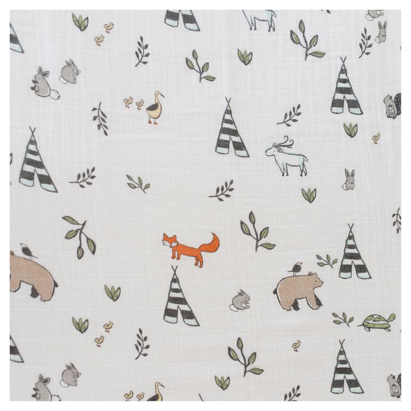 Little Unicorn Cotton Muslin Fitted Crib Sheet - Forest Friends