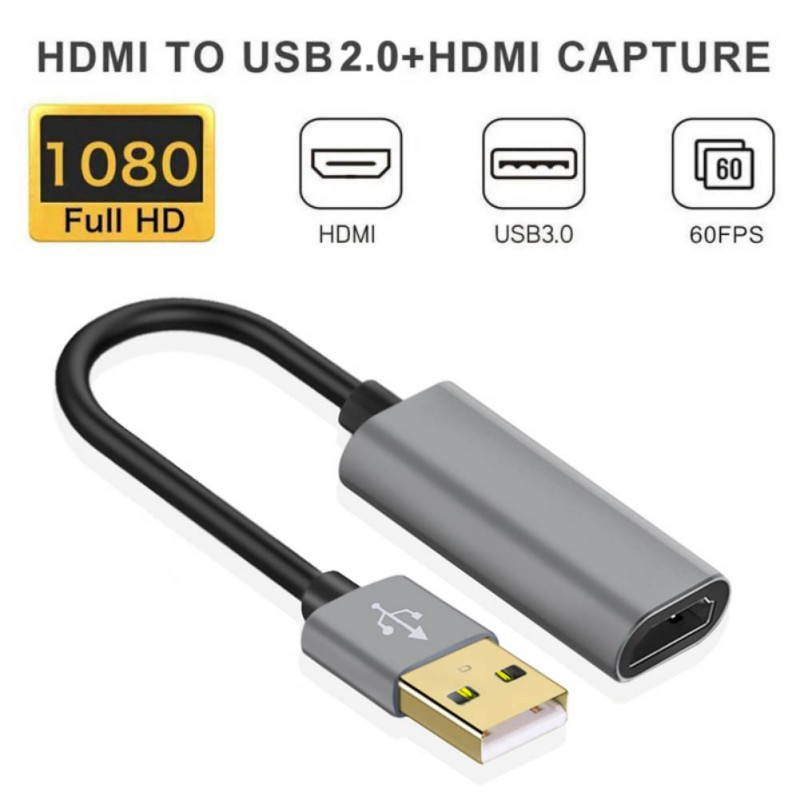 HDMI Capture,HDMI To USB 2.0,Full HD 1080P Live Video Capture Game Capture Recording Box, Game Capture Card Grabber for Gaming, Streaming, Teaching, Live Broadcasting