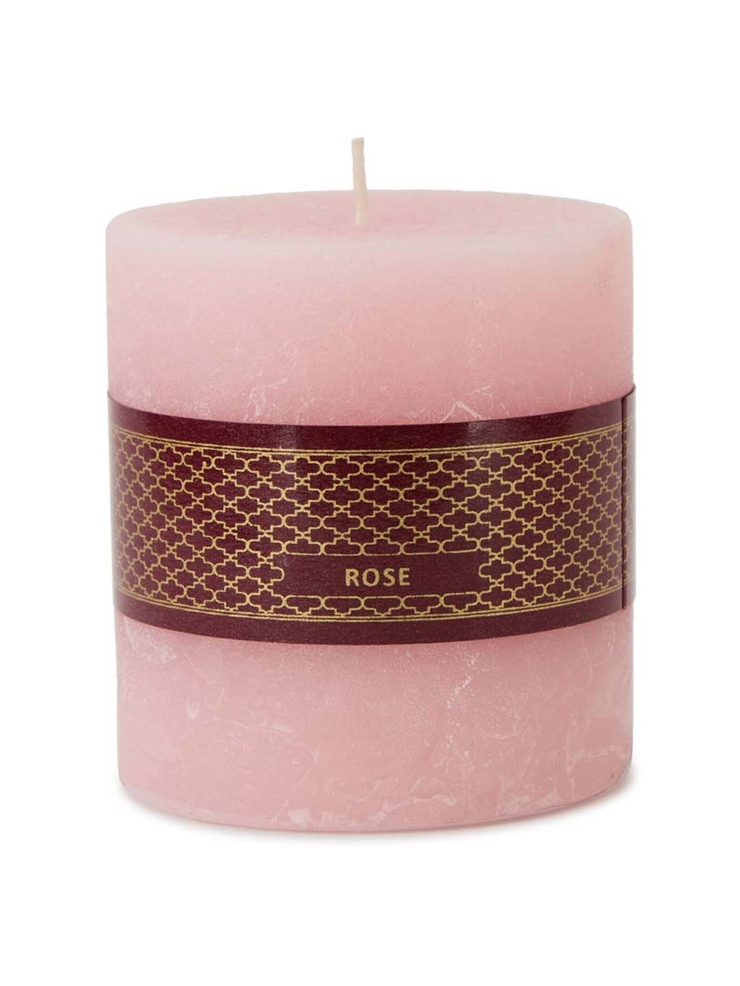 Fabindia Home Rose Pink Wax Pillar Candle
