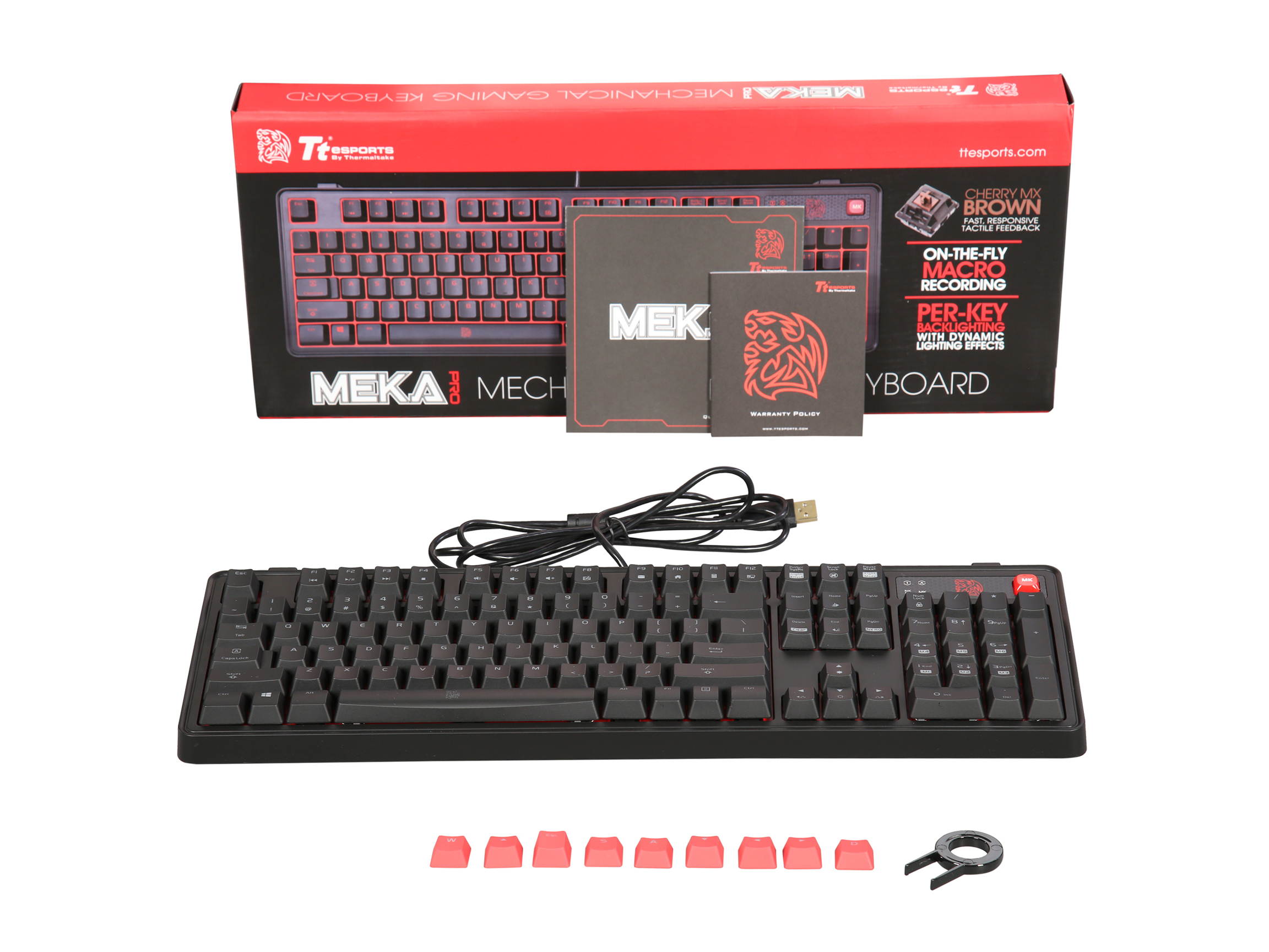 Thermaltake Tt eSports Meka Pro Mechanical Gaming Keyboard - Cherry MX Red Switch