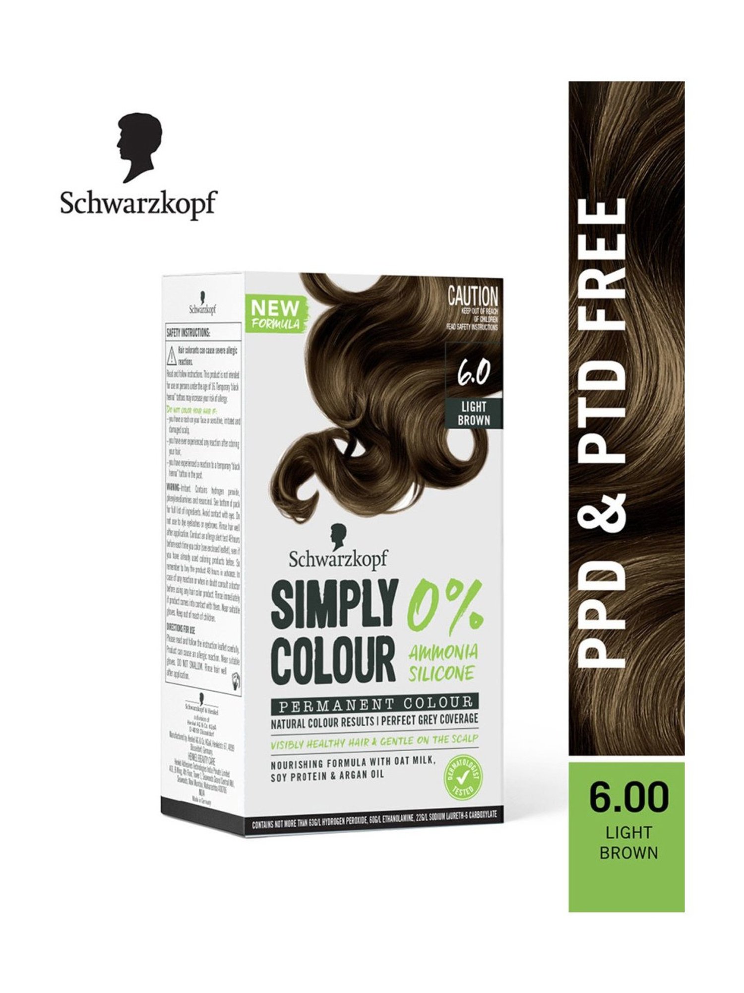 Schwarzkopf Simply Colour Permanent Hair Colour 6.0 Light Brown - 142.5 ml