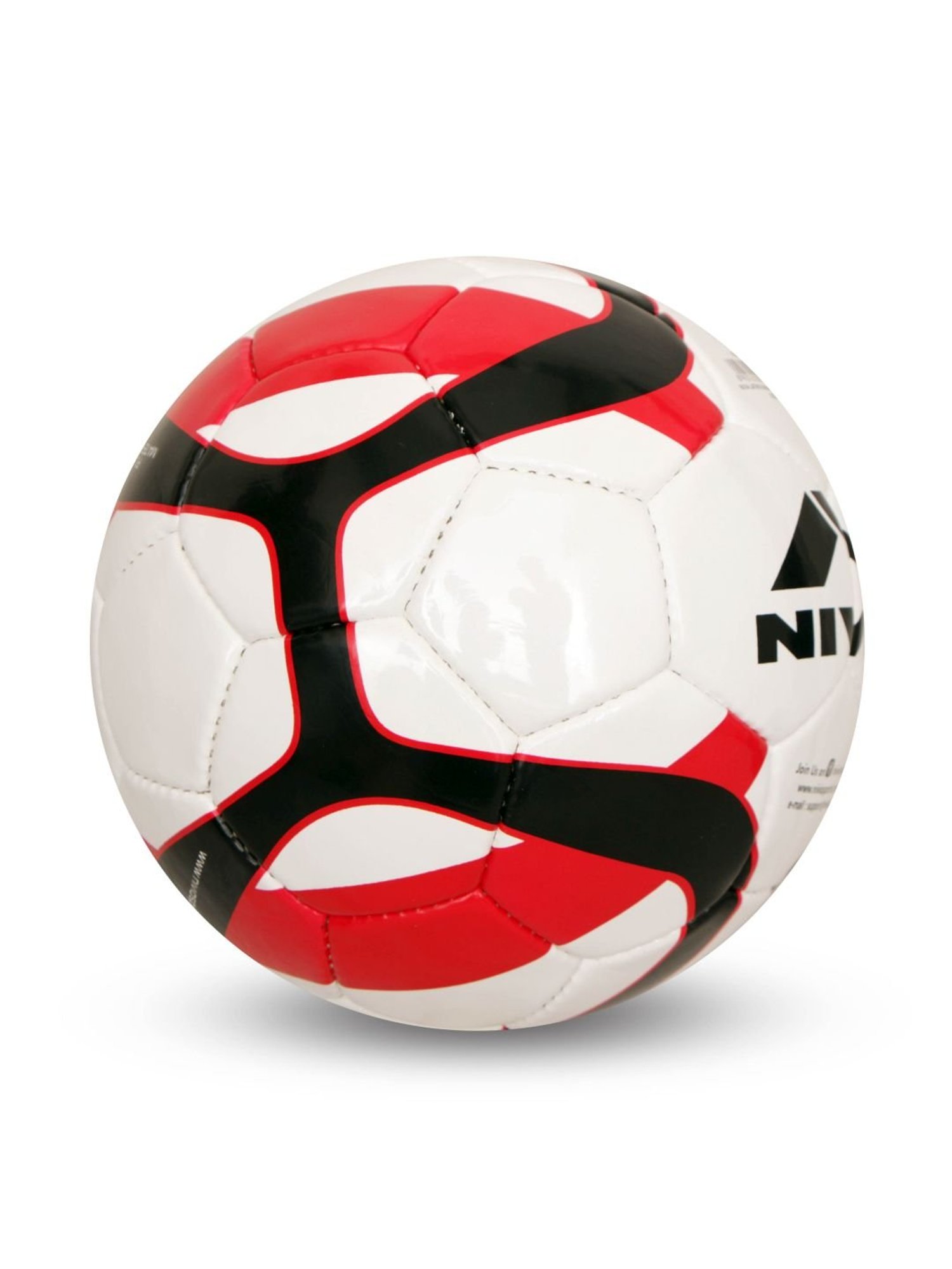 Nivia Latino White & Red Football (Size-5)