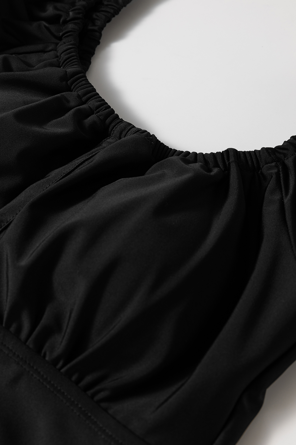 Black Plant Print Zip Front Half Sleeve One Piece Swimsuit