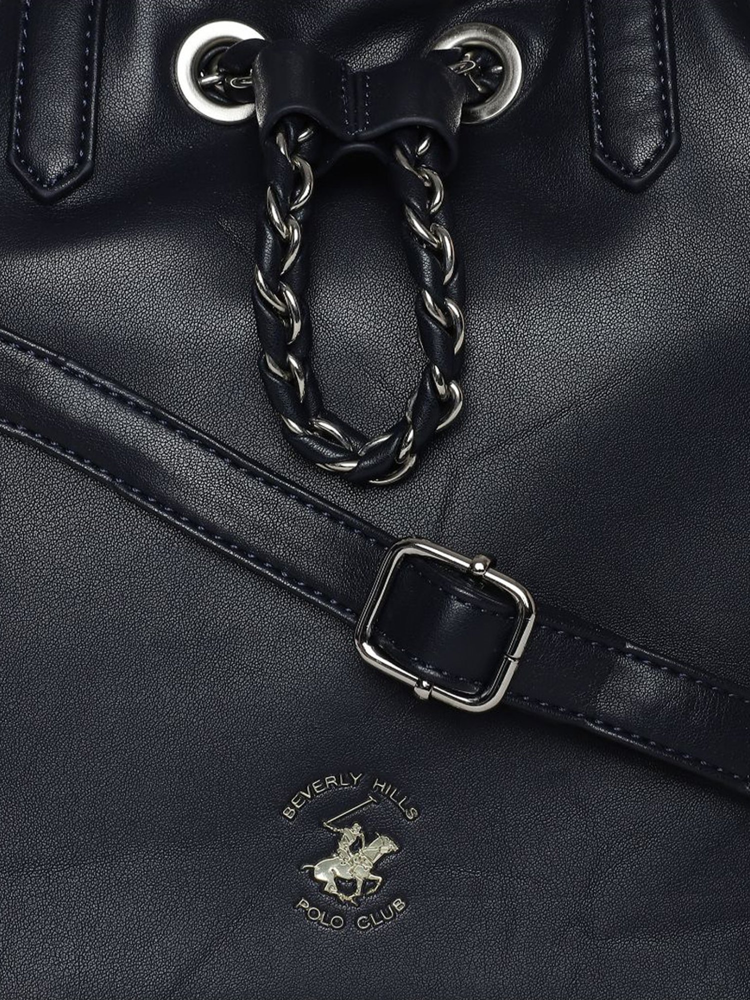 Beverly Hills Polo Club Navy Blue Small Tote Bag