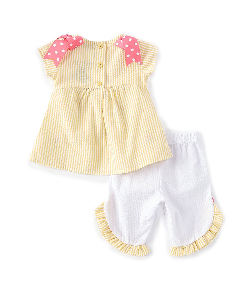 Peek Baby Girls 3-24 Months Long-Sleeve Embroidery Floral Print Babydoll Top & Pant Set