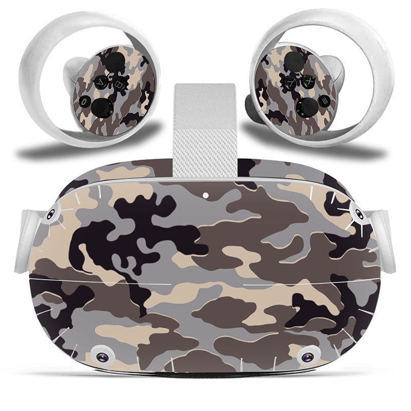 Amify Vinyl Skin Sticker for Oculus Quest 2 VR Headset Controller PVC Decals Cute Cartoon Wrap Cover for Oculus Quest 2 Accessories