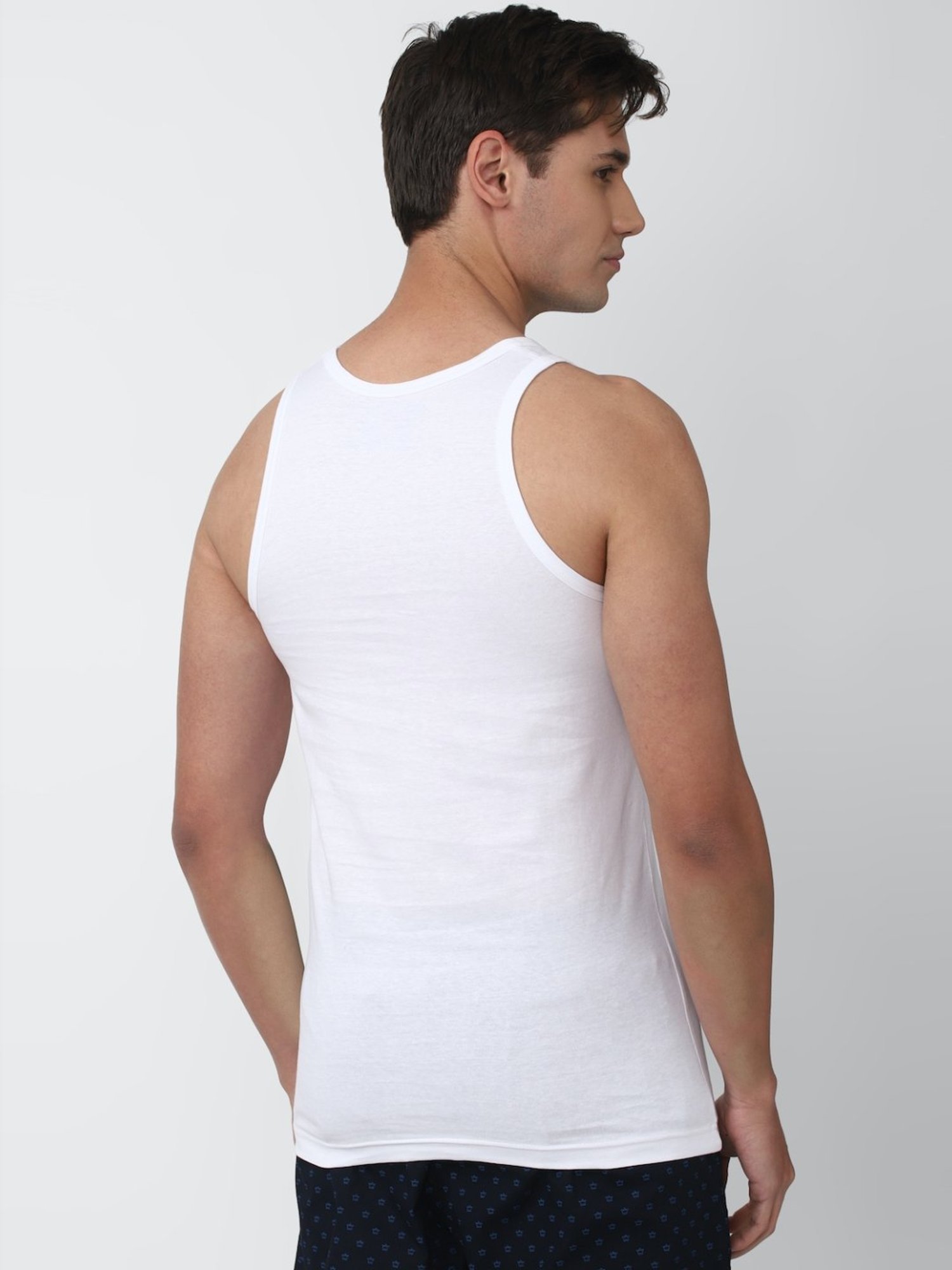 Peter England White Cotton Regular Fit Vest - Pack Of 2