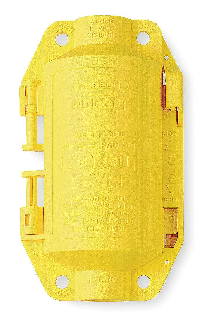 HUBBELL WIRING DEVICE-KELLEMS HLD Plug Lockout,Yellow,3/8In Shackle Dia.