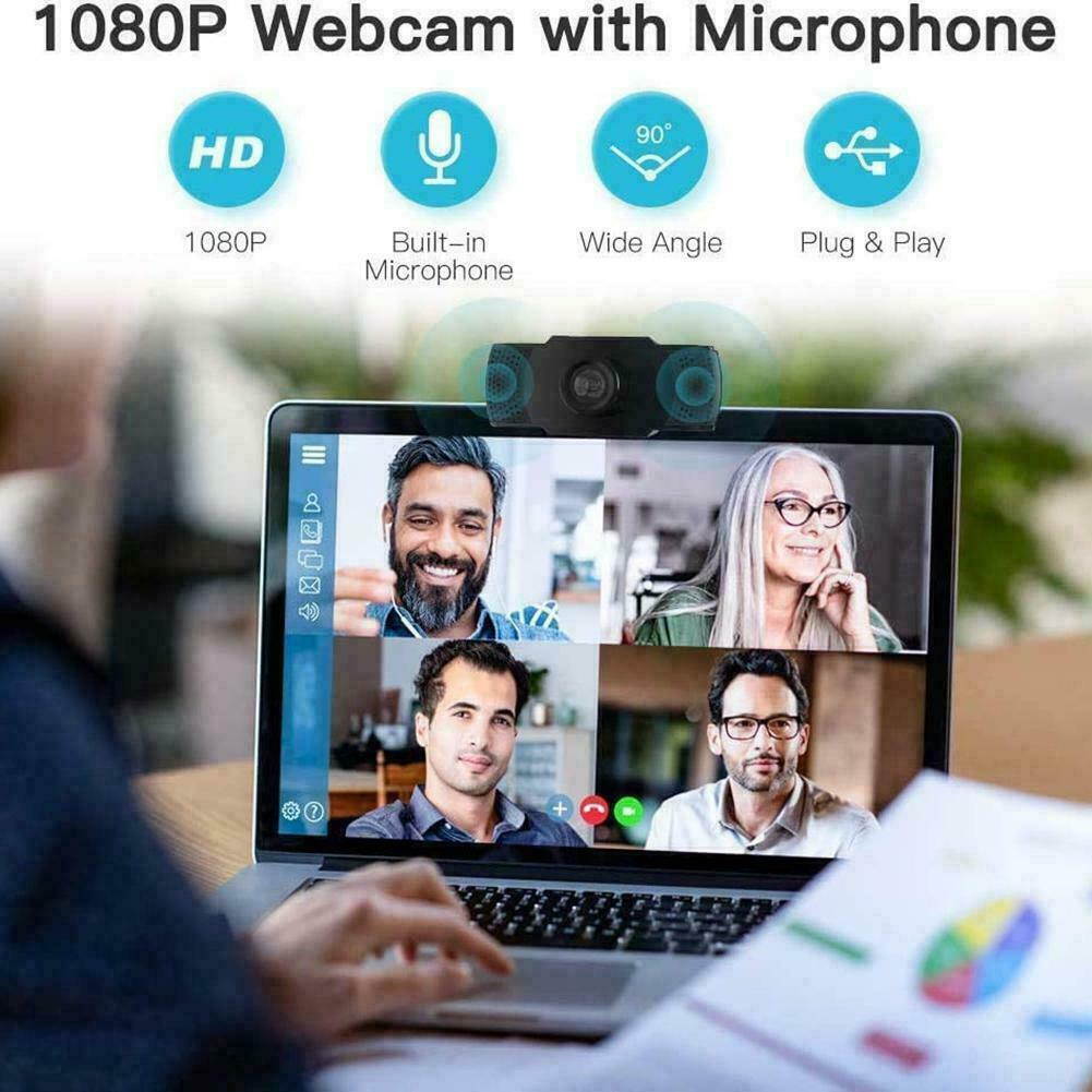 REAL-1080P Full HD USB Webcam Web Camera with Microphone for PC Desktop  Laptop
