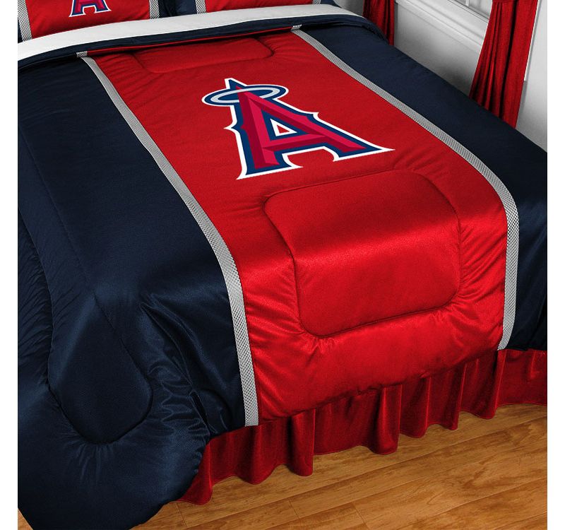 MLB Queen Bed Comforter Anaheim Baseball Team Logo Bedding - Los Angeles Angels..