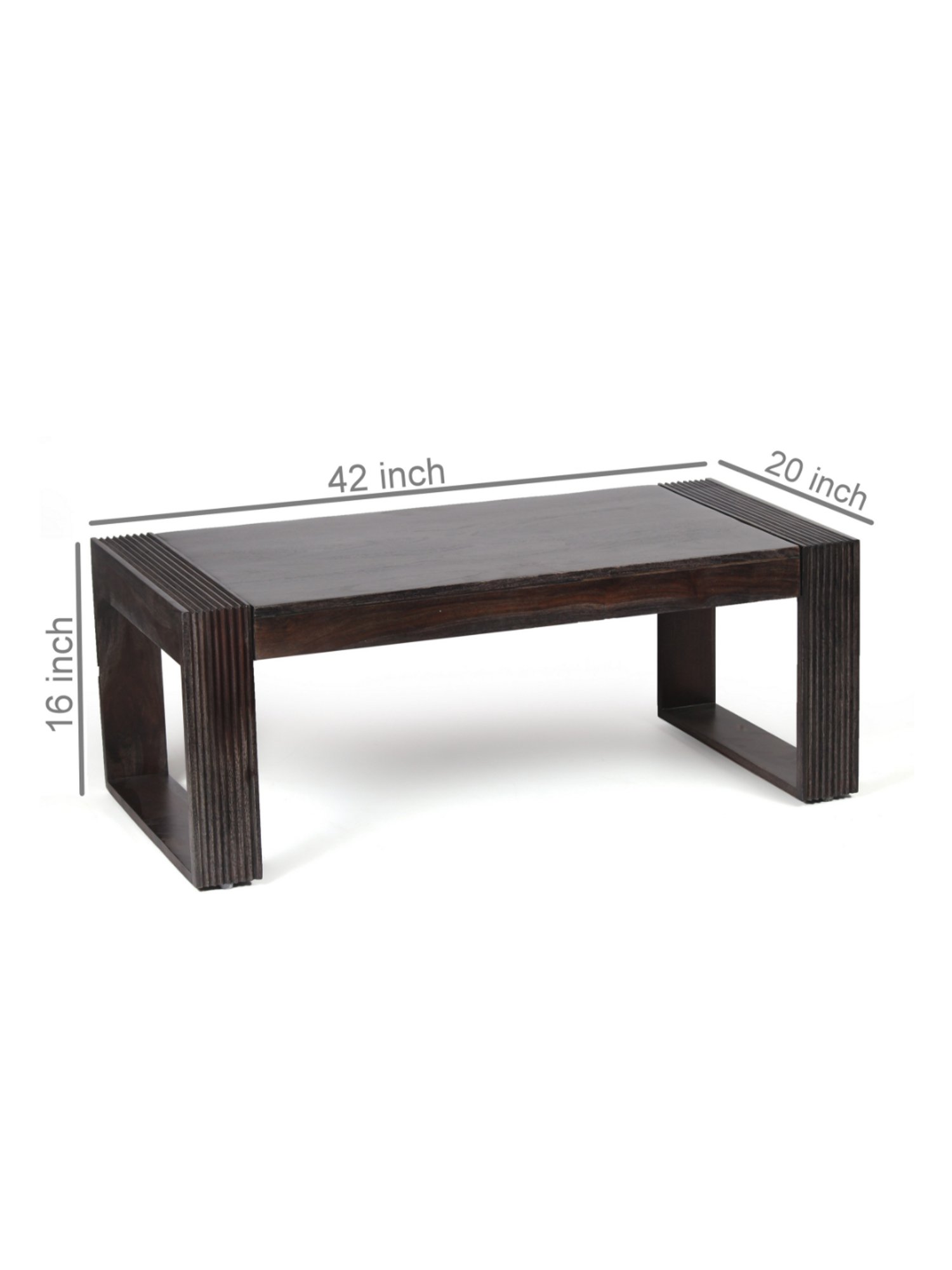 Ikiriya Hudson Dark Brown Wood Coffee Table Mahogany Finish