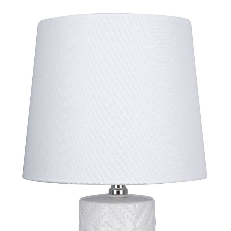 15.5" Farmhouse Ceramic Table Lamp White (Includes LED Light Bulb) - Cresswell Lighting