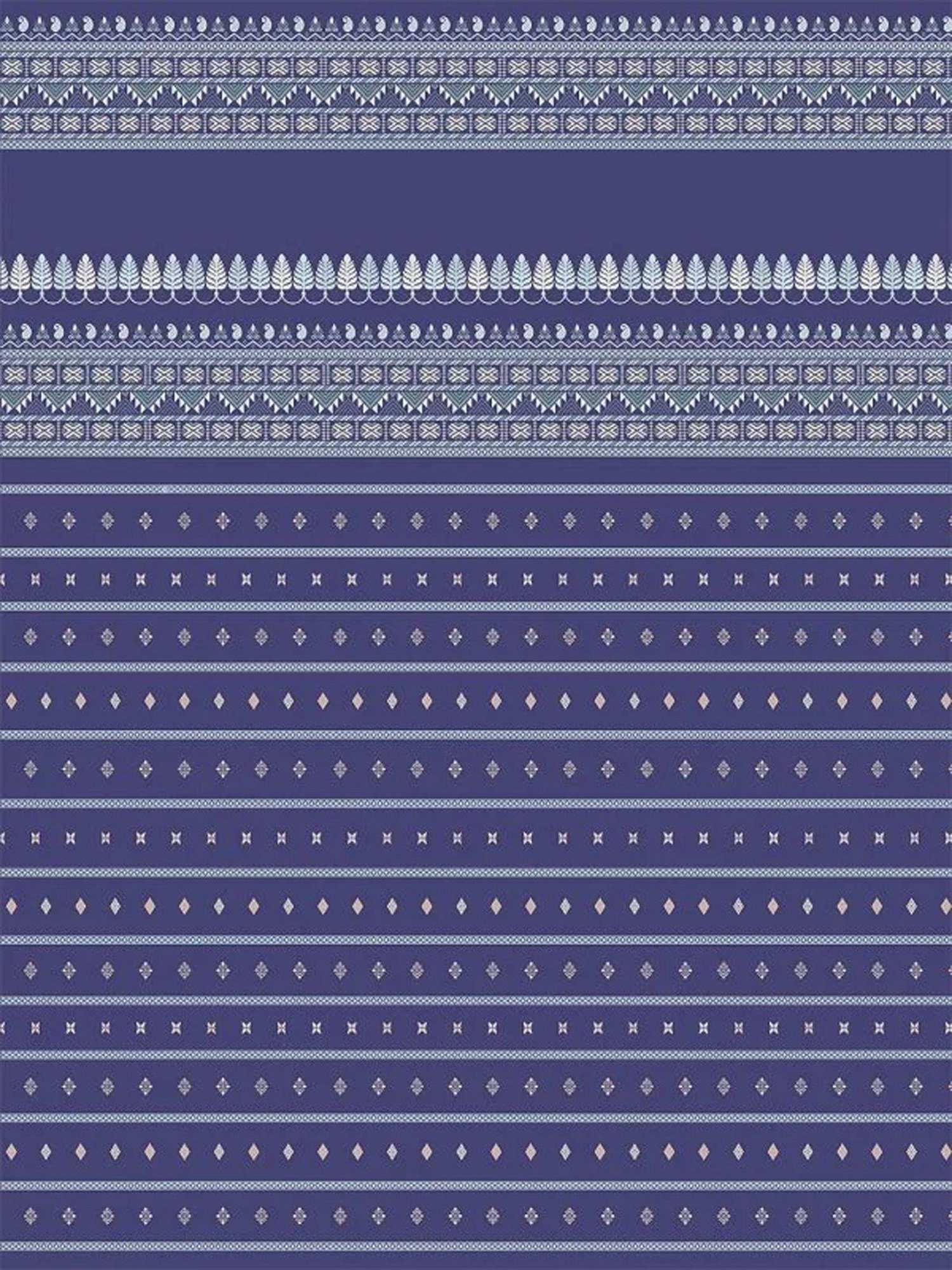 Petal Home Hooghly Motif Navy 300 TC Cotton Single Bed Sheet with 1 Pillow Cover