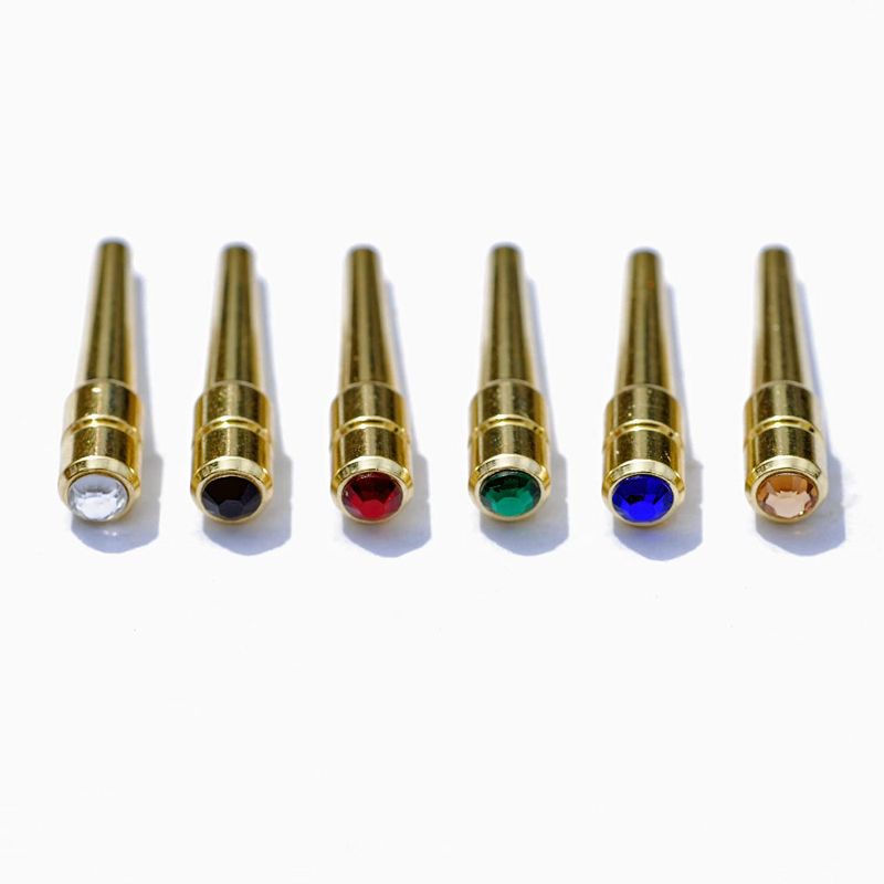 WE Games Brass Cribbage Pegs with Swarovski Austrian Crystals in Assorted Colors & Velvet Pouch - Set of 9 (3 of Each Color)