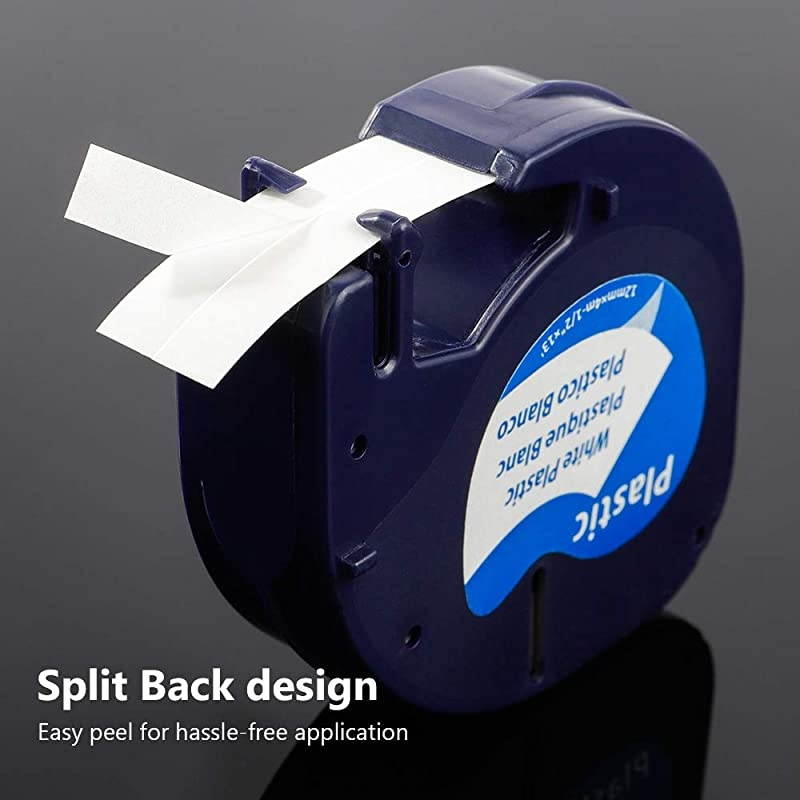 Pack Replace DYMO 91331 S0721660 LetraTag Labeling Tapes LT Black on White Plastic Label Tape for DYMO LetraTag 100H LT100T Plus Label Maker 12 Inch x 13 Feet
