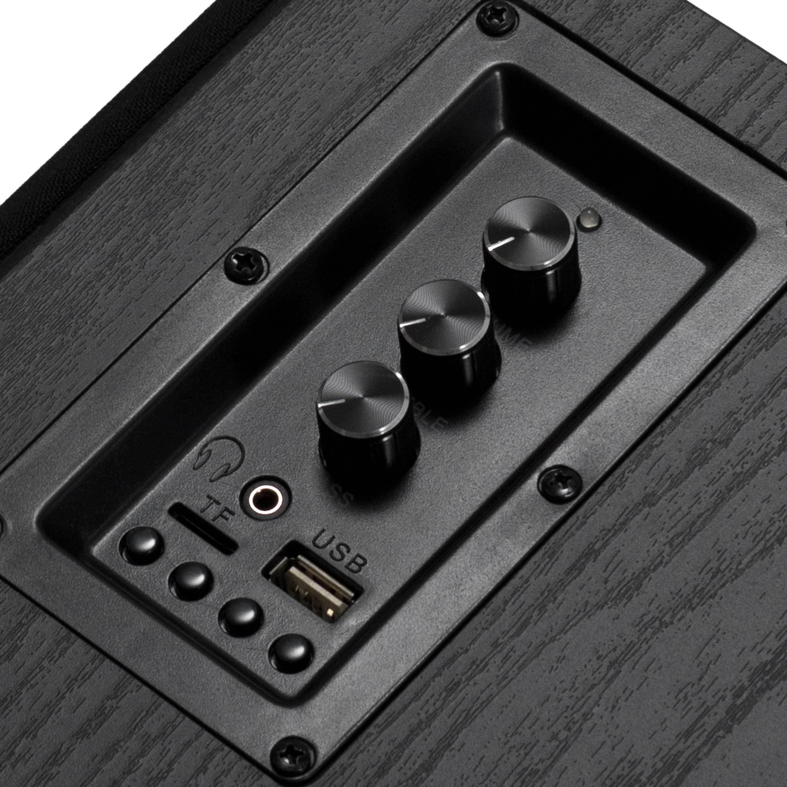 Frisby FS-2030BT Powered Bluetooth Bookshelf Speakers - Digital Optical Input - Wired Studio Monitors - 5 Inch Near Field Speaker - 50 Watts RMS - Black