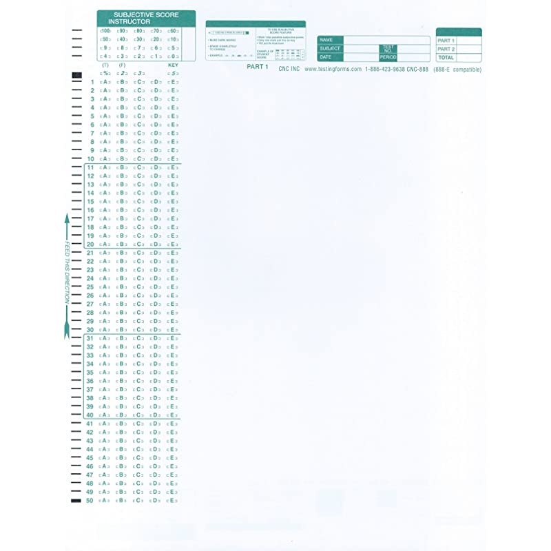 888 E Compatible Testing Forms 500 Sheet Pack