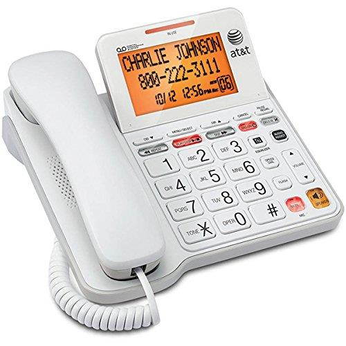 AT&T CL4940 Corded Standard Phone with Answering System and Backlit Display, White