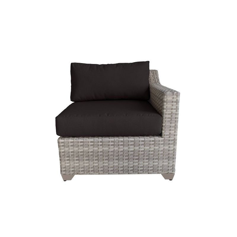 Nolin 7pc Sectional Weathered Brown Frame Sunbrella Spectrum Denim Fabric - La-Z-Boy