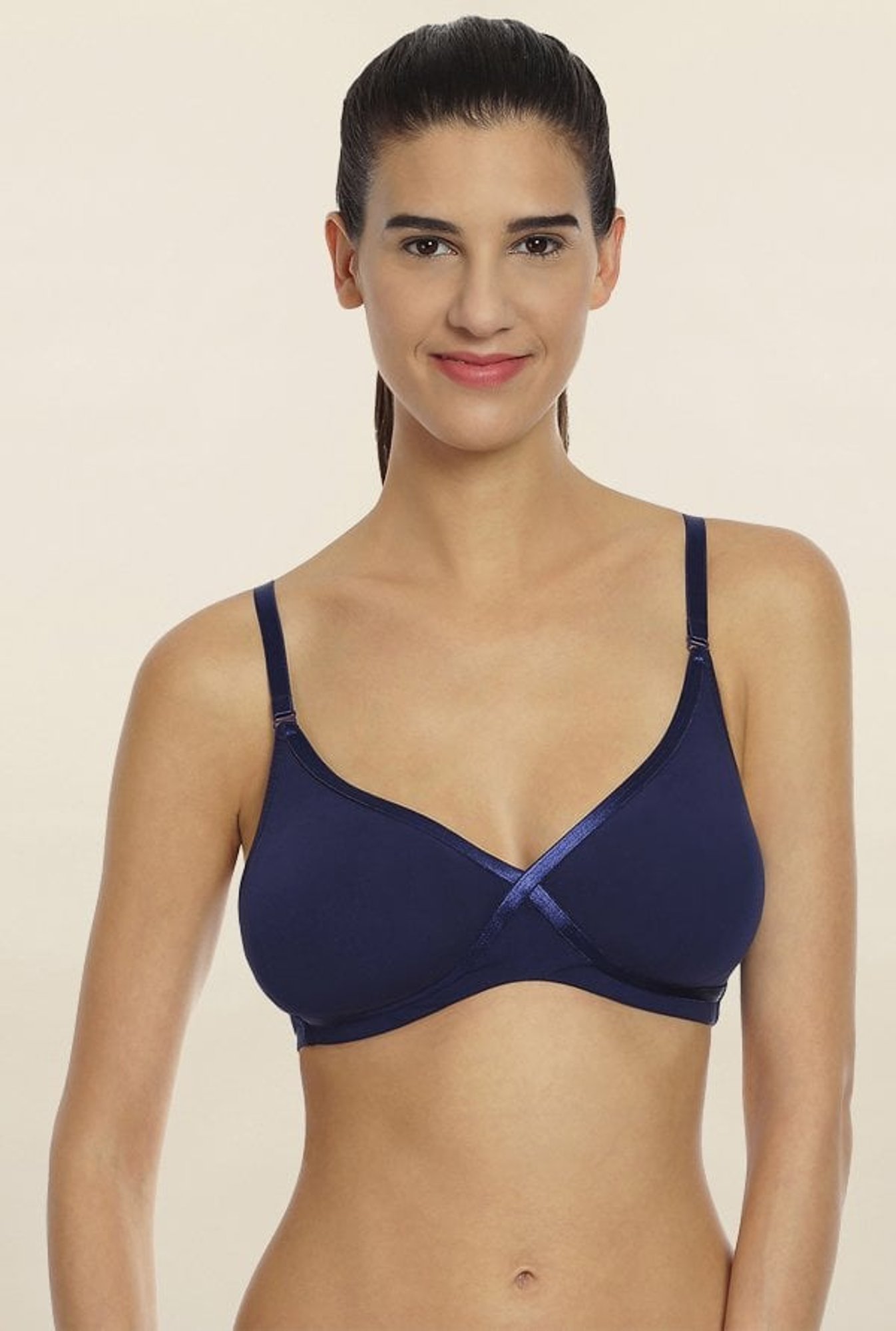 Soie Navy Non Padded Bra
