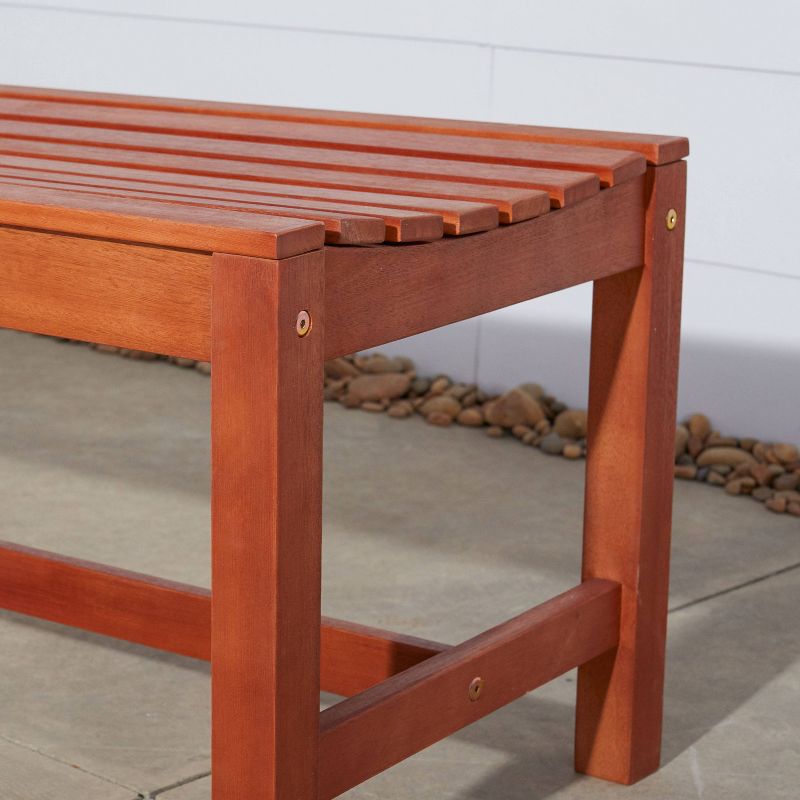 5ft Wood Backless Garden Patio Bench Brown - Vifah