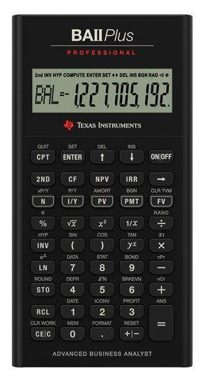 Texas Instruments BA-II Plus Pro Financial Calculator Professional