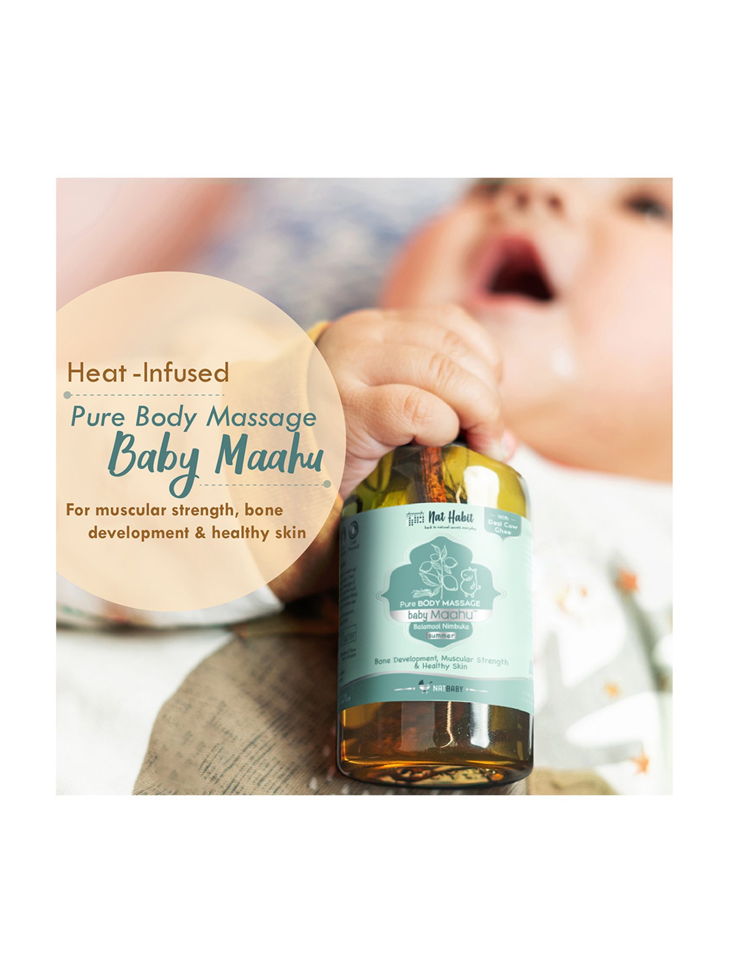 Nat Habit Baby Body Massage Hair and Scalp Oil - Combo