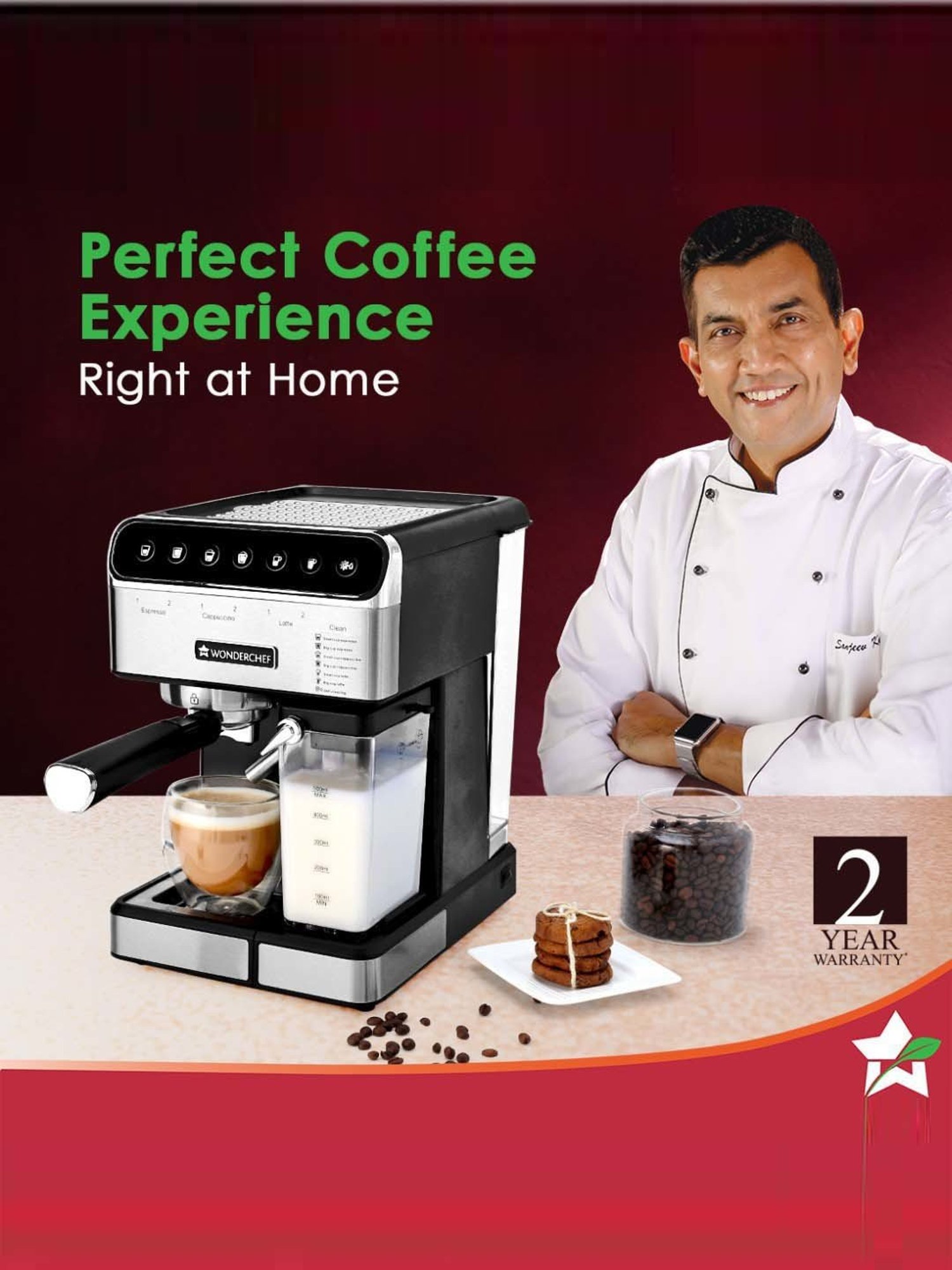 Wonderchef Regalia Capsule Coffee Machine with Frother (1400W, Black)