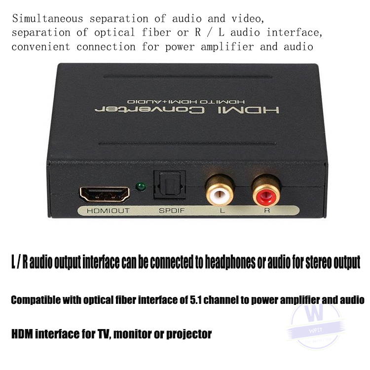4K*2K HDMI Audio Video Splitter HDMI to HDMI + AUDIO (SPDIF + R / L) 2RCA Audio Signal Converter V1.4