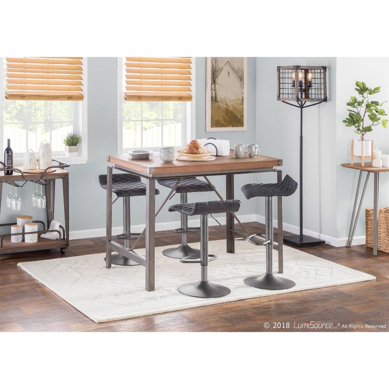 Orleans Industrial Floor Lamp with Metal and Wooden Wire Crate Shade Black (Includes LED Light Bulb) - LumiSource