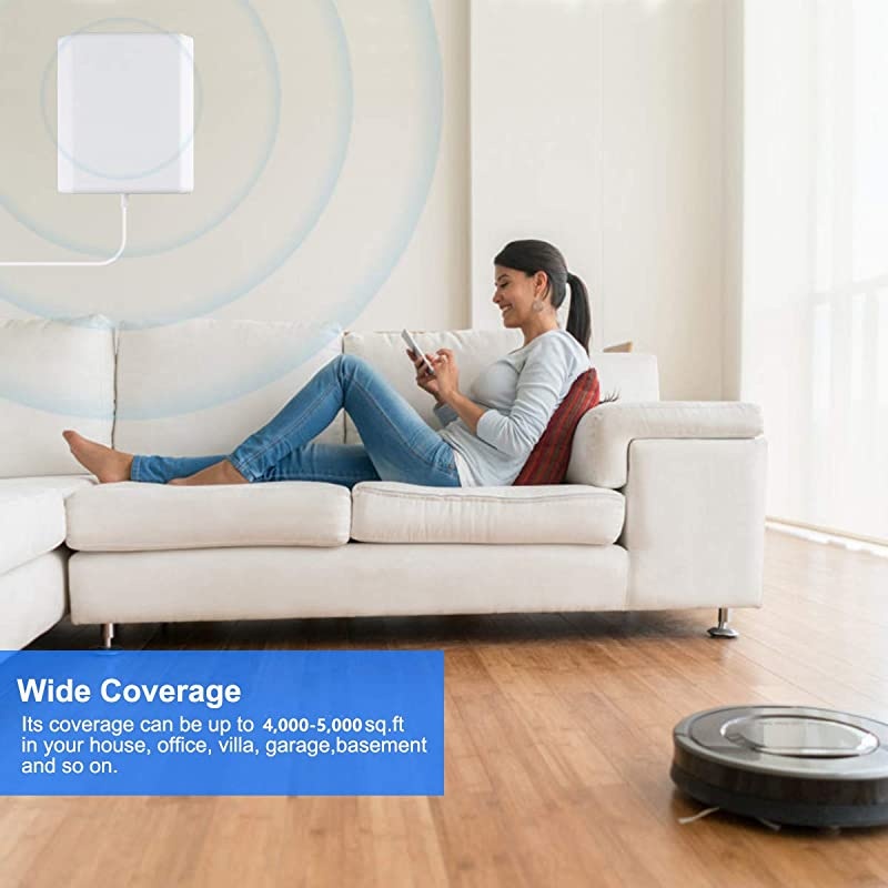 Cell Phone Signal Booster Kit|Up to 5,000 Sq Ft|Boost 4G LTE 700Mhz Band 13 Data Signal for Home and Office|No More Dropped Calls|FCC Approved