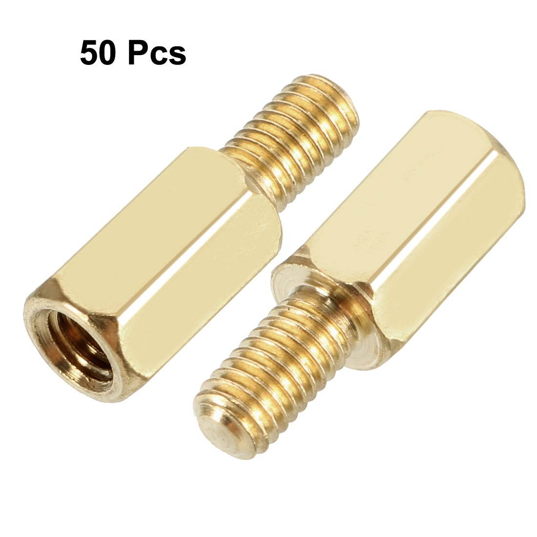 Unique Bargains 50pcs M3 8+6mm Female Male Thread Brass Hex Standoff Spacer Screws PCB Pillar