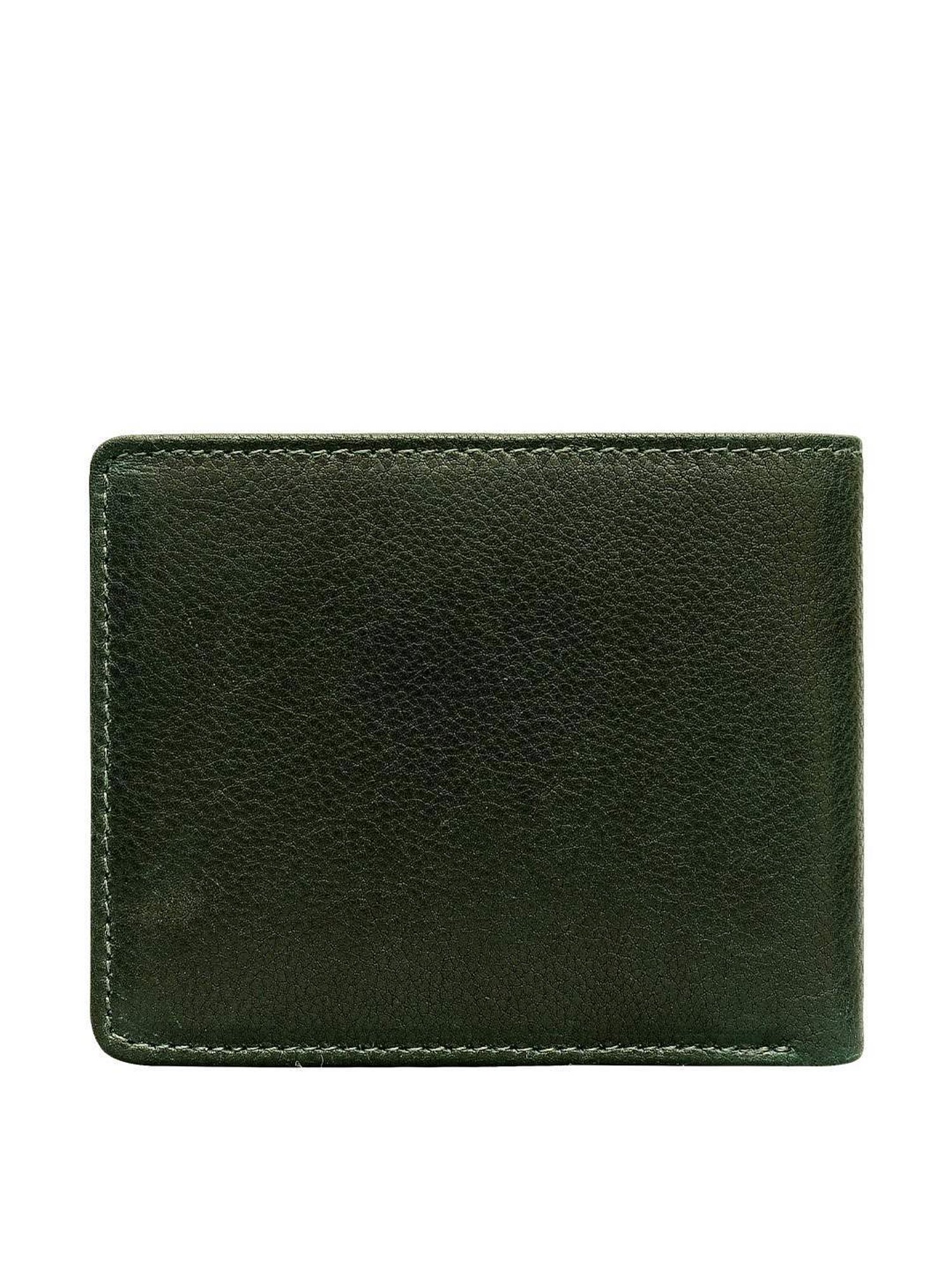 Eske Paris Green Casual Leather Bi-Fold Wallet for Men