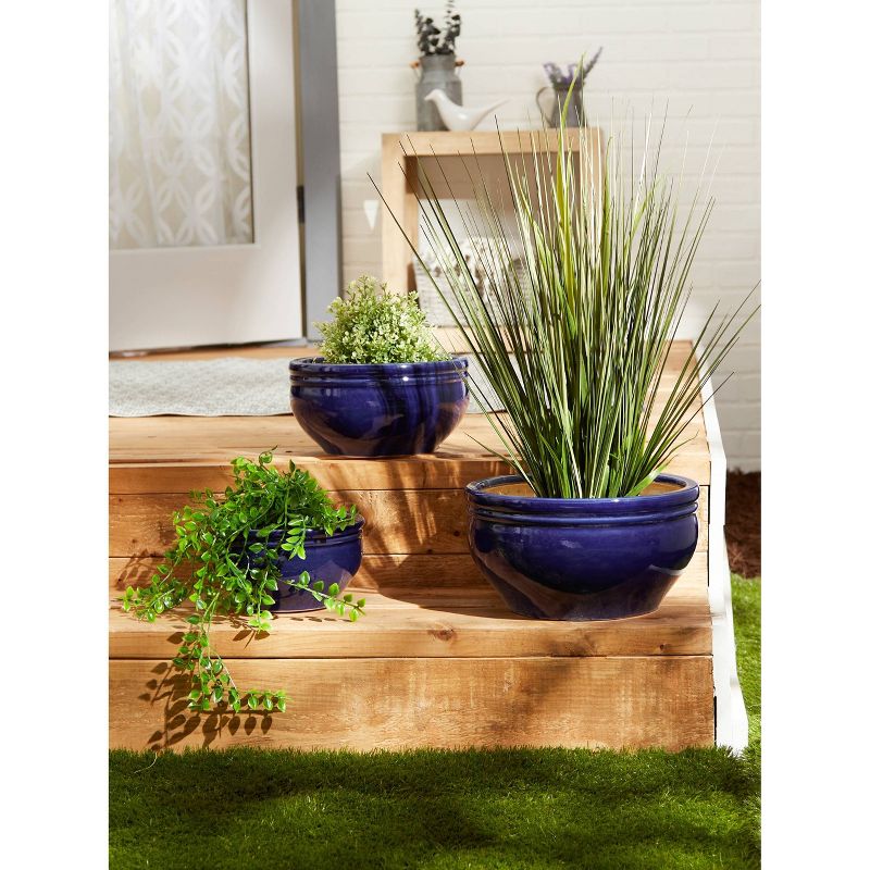 16.5" Indoor/Outdoor Ceramic Planter Ocean Blue - Zings & Thingz