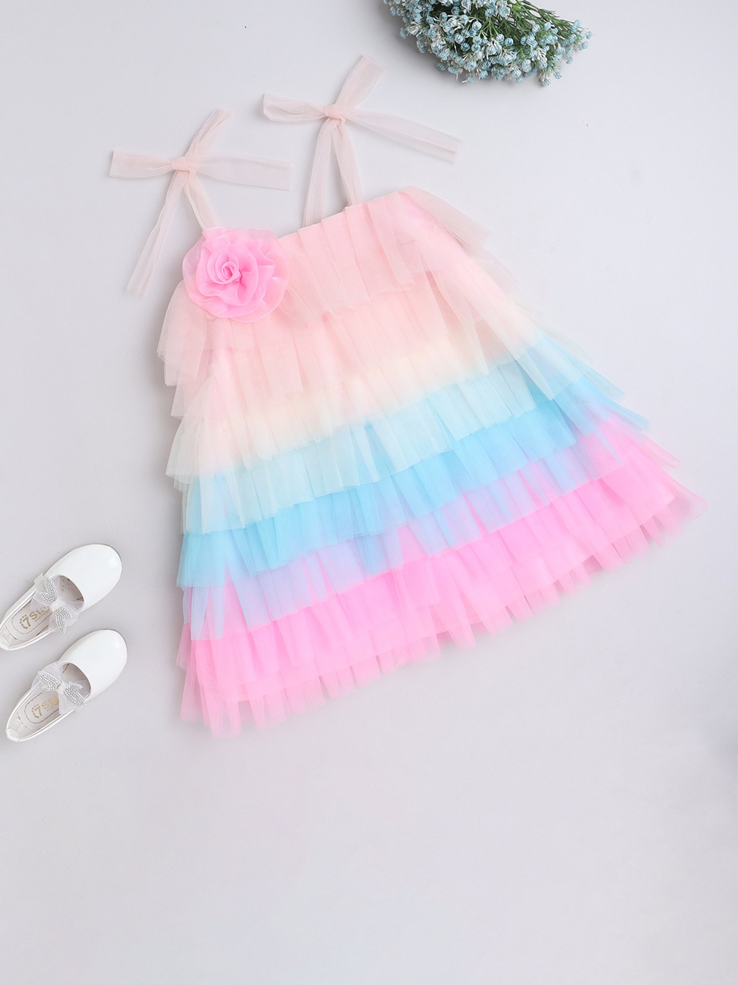 Many Frocks Kids Multicolor Printed Dress