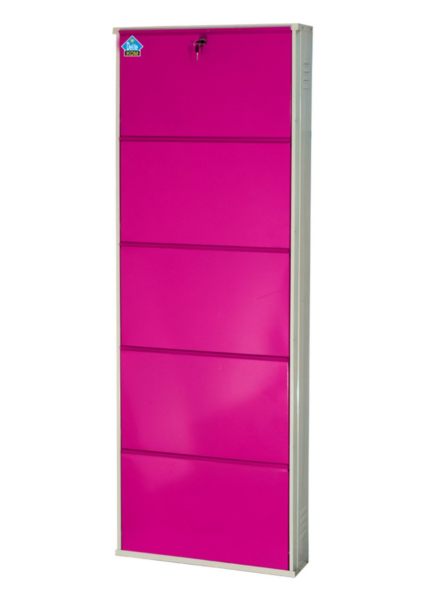 Delite Kom Metal Shoe Rack - 24" 10 Shelf, Double Decker, Ivory, PowderCoat, Wall Mount, DIY