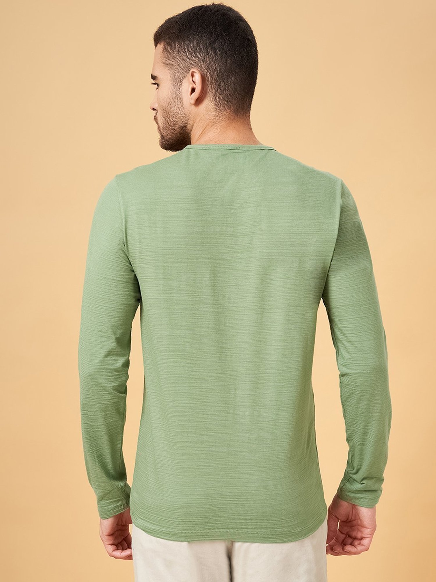 Urban Ranger by Pantaloons Sage Green Slim Fit T-Shirt