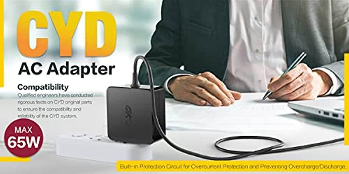 CYD 65W 19V 3.42A Laptop Charger Compatible for Asus Charger X551 X551M X551CA X551MA X555LA X551MAV X551MA-DS21Q W15-065n1a Power-AC-Adapter-Power-Cord