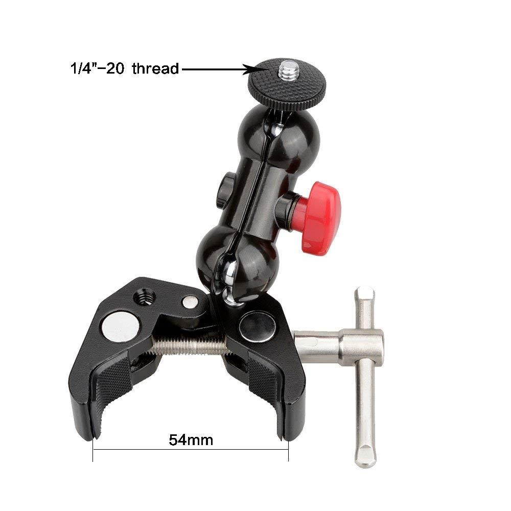 CAMVATE Pole Clamp Mount with Super Clamp and 360 degree Rotating Mini Ball Head for mini 7",8" Monitor