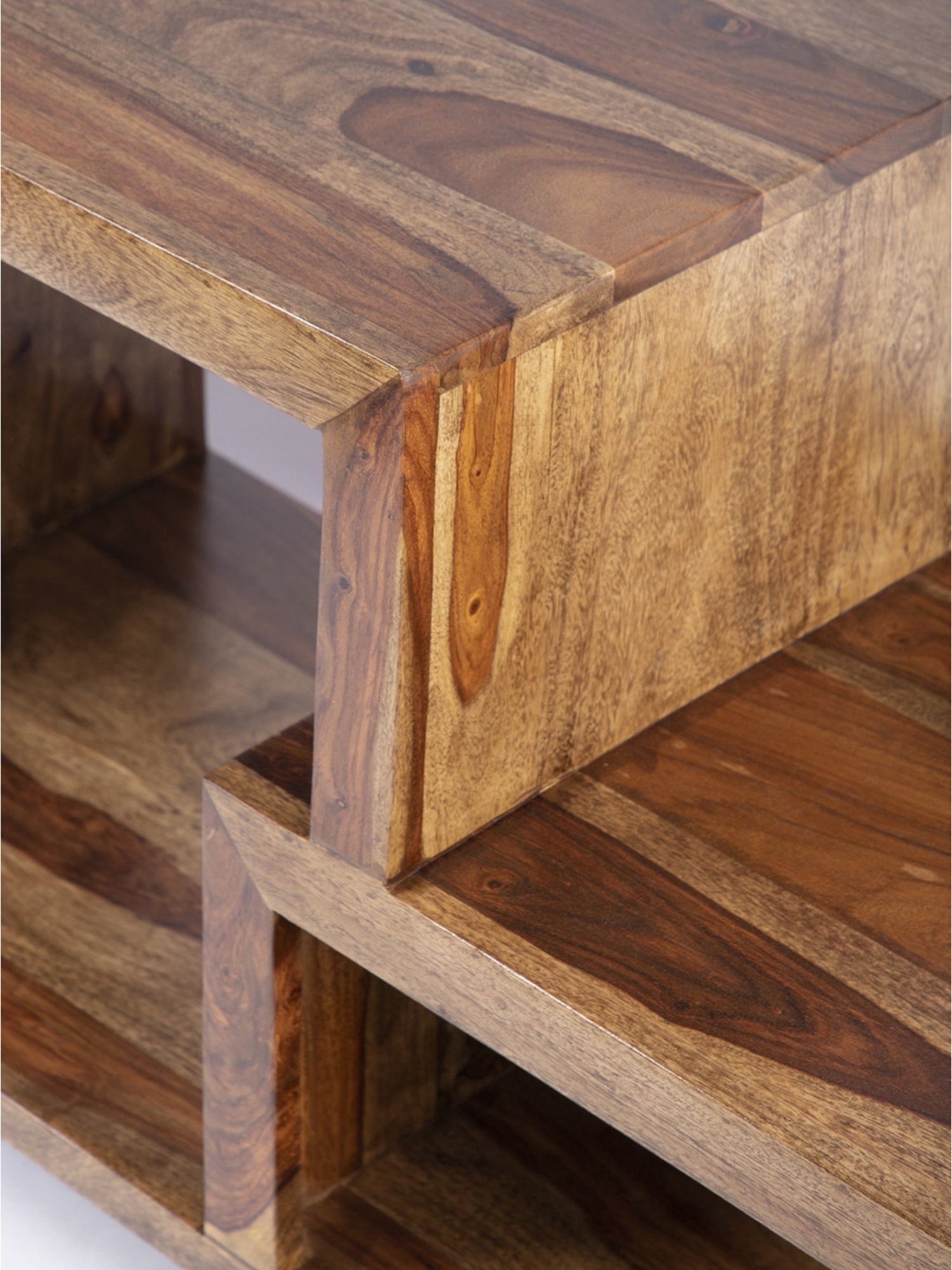 Ikiriya Allen Brown Wood Contemporary Designed TV Entertainment Unit Teak Finish