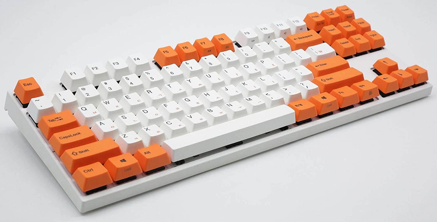 Varmilo VA87M Orange and White TKL Mechanical Keyboard (Cherry MX Blue)
