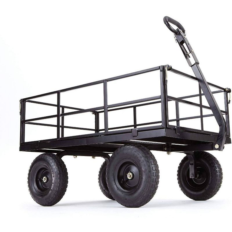 Gorilla Carts Heavy Duty Steel Utility Cart with Removable Sides and Pneumatic Tires Capacity